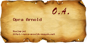 Opra Arnold névjegykártya